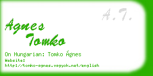 agnes tomko business card